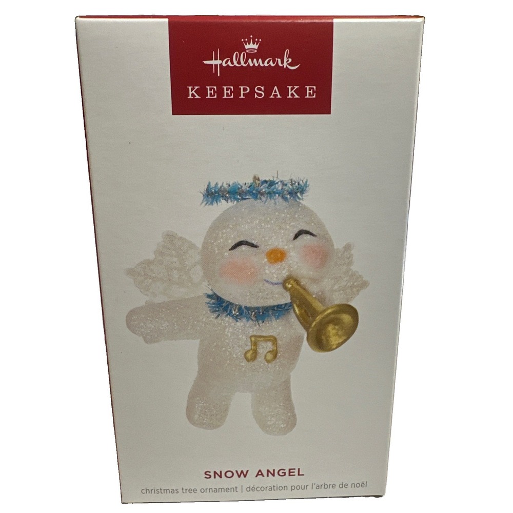 2024 Hallmark Snow Angel Snowman Playing Trumpet Keepsake Christmas Ornament NEW